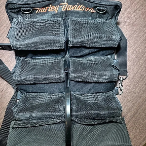 Harley-Davidson Canvas Motorcycle Roll Tool Kit Organizer Bag Ready for Sturgis! - Picture 4 of 13